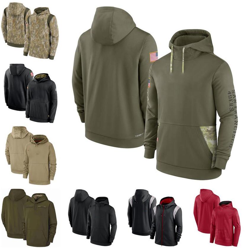 

Men Football Jackets San Francisco''49ers''2022 Salute to Service Therma Performance Pullover Hoodie Untouchable, Style