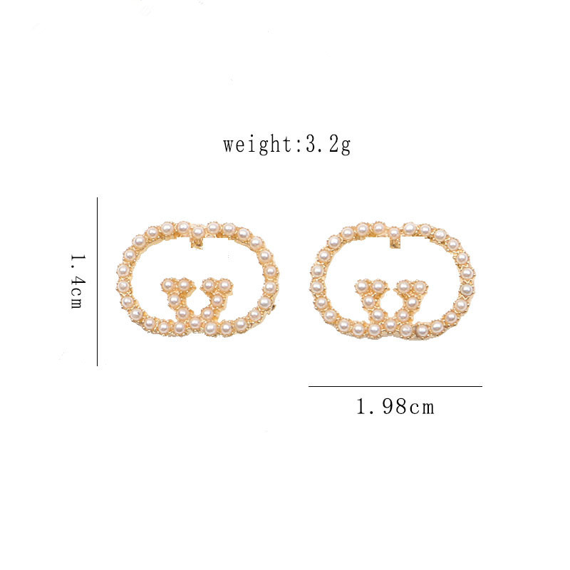 

jewelry gold plated silver studs geometric mixed simple earrings designer earring luxury for women pearl clover crystal rhinestone stud letters wedding crystal