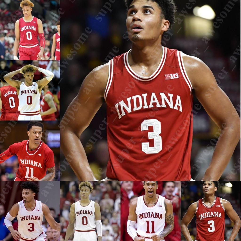 

College wear CUSTOM Indiana Hoosiers Basketball Jersey Khristian Lander Trayce Jackson-Davis Al Durham Rob Phinisee Joey Brunk Jerome Hunter, Red