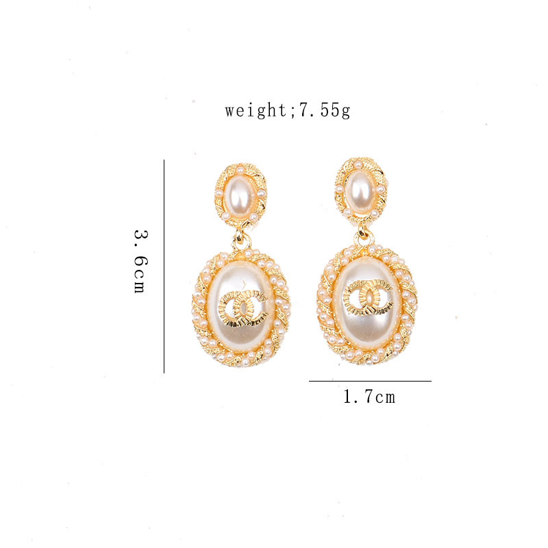 

Fashion creative retro letter stud earrings jewelry geometric famous studs simple mixed designer silver earring luxury pearl clover crystal rhinestone wedding