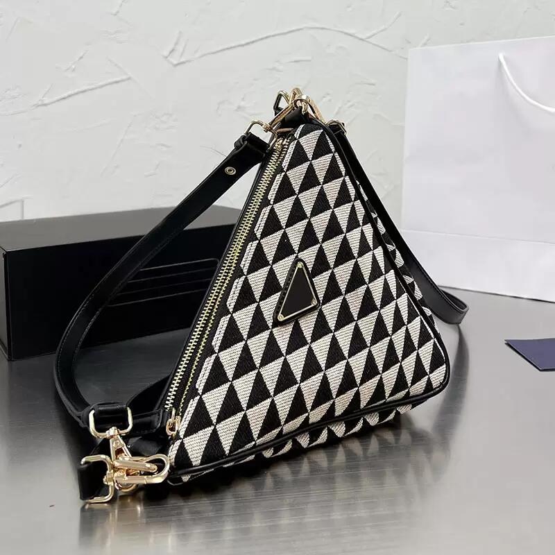 

Triangle Crossbody Shoulder Bag Women Handbags Purse Canvas Leather Detachable Handle Strap Small Tote Wallets Inside Fashion Letterstwo Piece Set