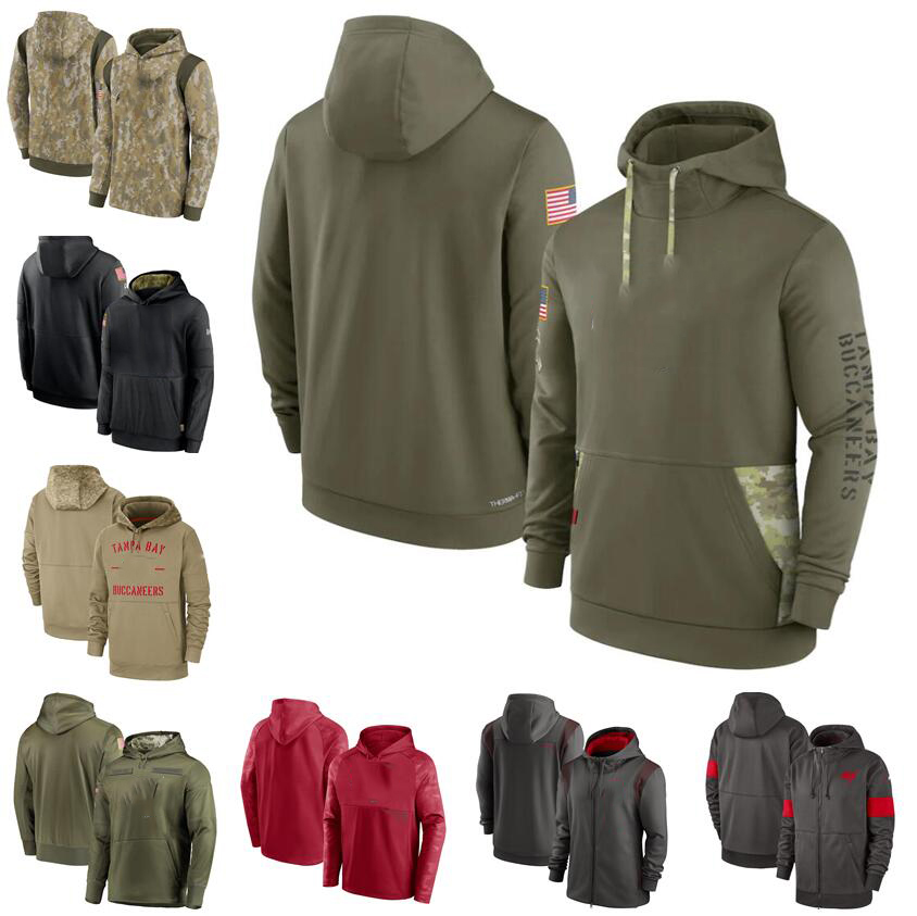 

Men Football Jackets TampaBay''Buccaneers''2022 Salute to Service Therma Performance Pullover Hoodie Untouchable, Style