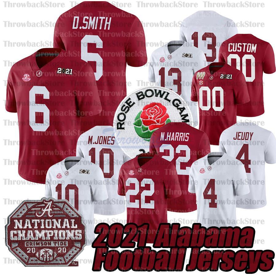 

2021 Custom Alabama Crimson Tide College Football Jersey 4 Brian Robinson 10 Mac JonesJr. 22 Najee Harris anyName, Red