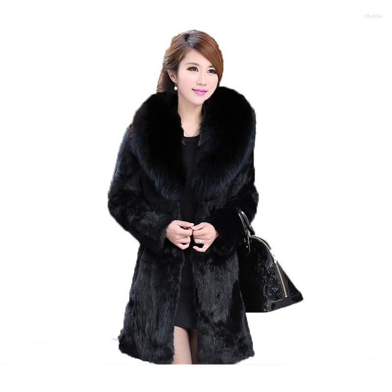 

Women's Fur Women's & Faux Women Winter Real Coat Warm Long Jacket Slim Fit Collar Outerwear Overcoat Plus Size 6XL Womens Coats, Brown