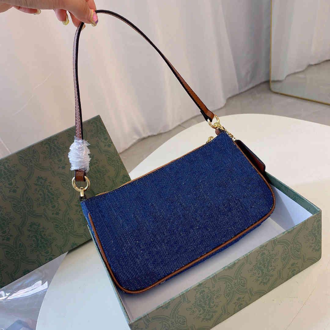 Designer Shoulder Bags cross body Fashion denim canvas Handbag classic letter print diagonal bag high quality womens purse armpitBag