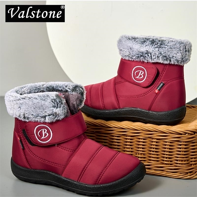 

Boots Valstone Size 43 Winter Snow Boots for Women Plush Warm Lined Walking Shoes Fashion Quality Casual Botas De Mujer Hardwearing 220930, Red