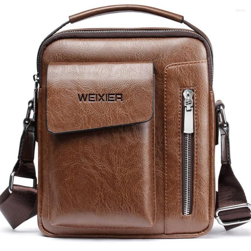 

Briefcases Handbag Man Messenger Bag 2 Set Men Pu Leather Shoulder Bags Business Crossbody Casual Small Black Briefcase