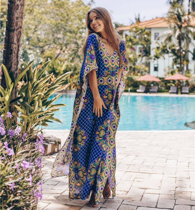 

Women's Swimwear Plus Size Cotton Beach Dress Maxi Long Cover Up Bathing Suit Bikini Sarongs 2022 Kaftan Robe Oversize Vestidos Playeros, Picture
