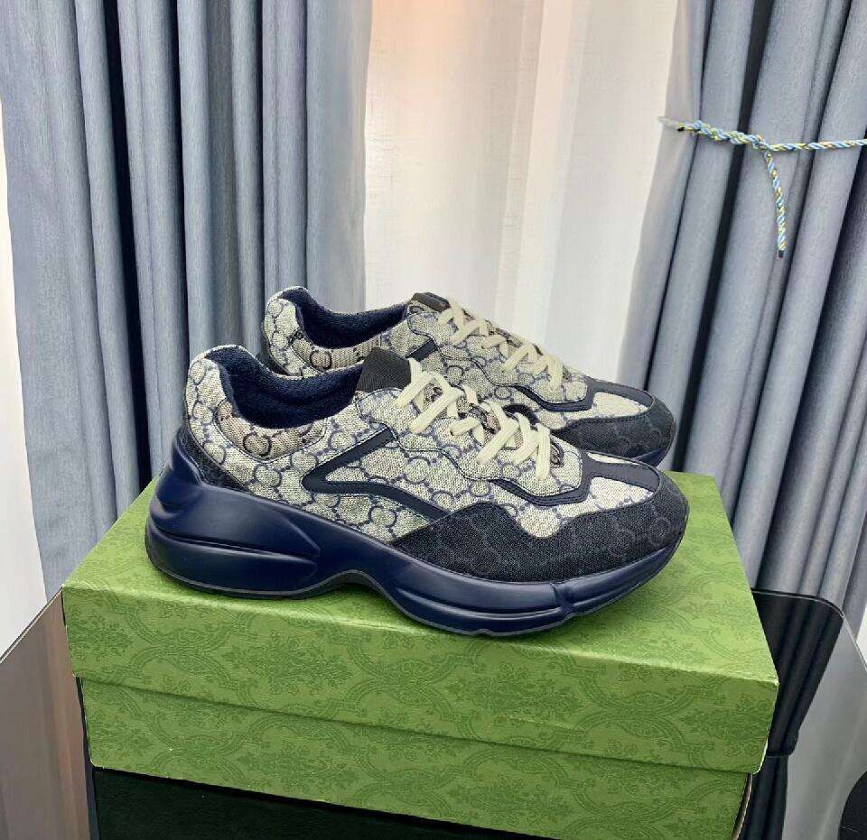 

Platform Shoes Casual Shoe Designers Sneaker Sneakers Strawberry Wave Mouth Tiger Web Print Luxury Beige Chaussures Rhyton Mens Women For, 39