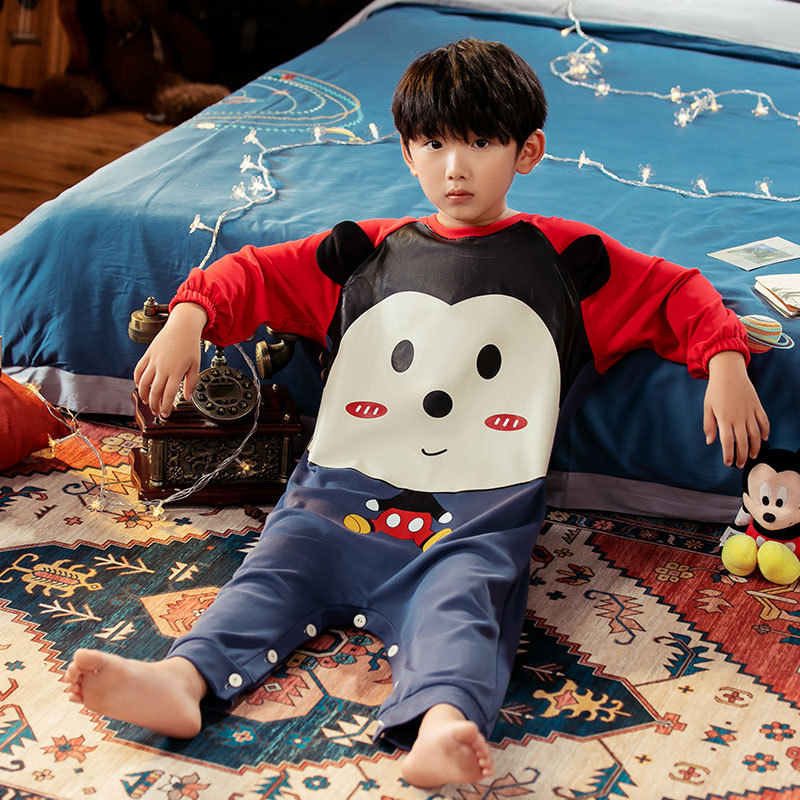 

Disney children's pajamas Tiger autumn winter long sleeved thin cotton home clothes Boys' one-piece clothes cute classic sleep