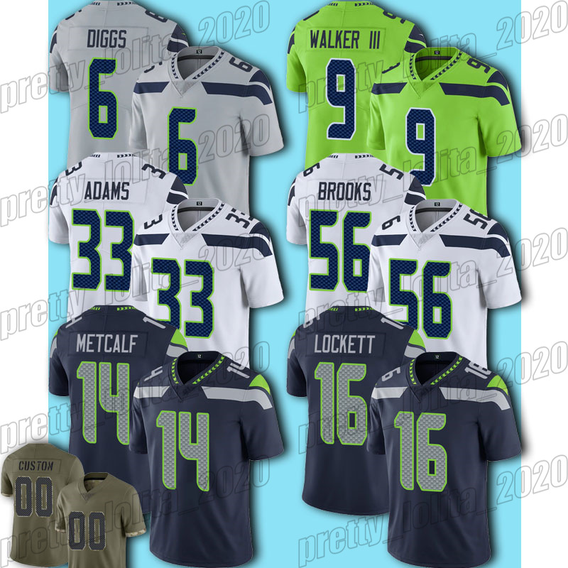

7 Geno Smith Football Jersey Seattle Seahawks Kenneth Walker III DK Metcalf Tyler Lockett Uchenna Nwosu Jerseys 12 FAN Jordyn Brooks Quandre Diggs Tariq Woolen Fant, Man custom jersey (hy)