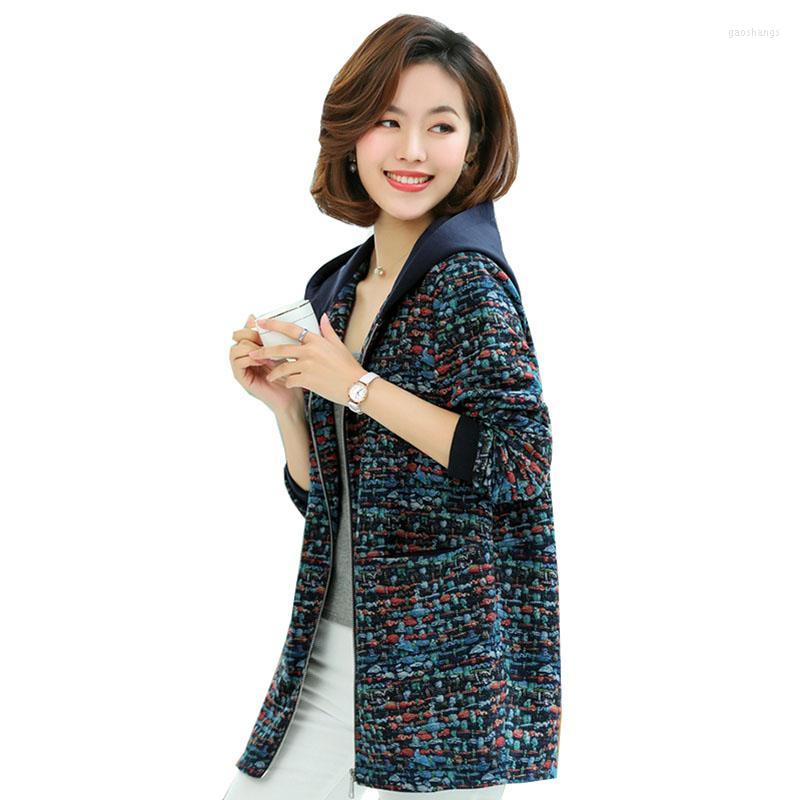 

Women's Trench Coats Windbreaker Women's 2022 Female Autumn Long Sleeve Loose Coat Femme Hooded Comfortable Casual Overwear 4XLA903, Green flower