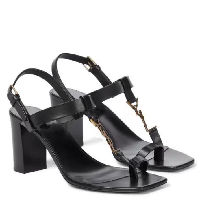 

Perfect Women's Sandals Calfskin Metal Buckle Low Heel Flat Shoes Summer Elegant Couple Walking Shoes