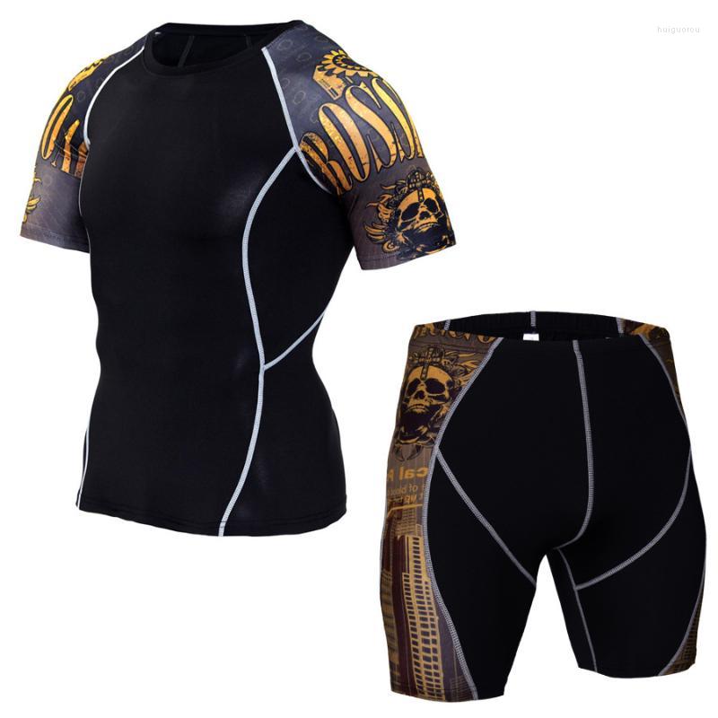 

Men' Tracksuits Men' Mma 2022 Muay Thai T Shirt Shorts Suit Printed Breathable Elastic Compression Short Boxing Jersey Fitness Gym, Yellow