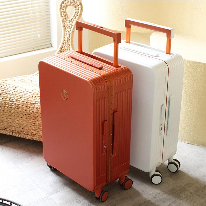 

Suitcases Fashion Wide Trolley Suitcase Universal Silent Wheel Travel Rolling Luggage Cabin Password Case