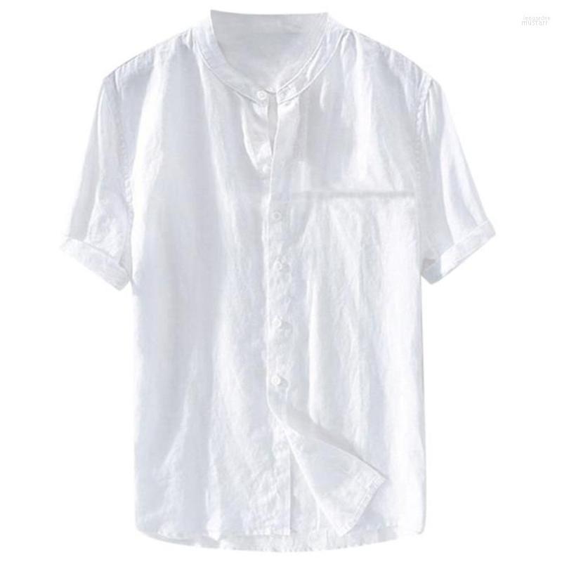 

Men's Polos Men's Big And Tall Man Linen Shirts Summer Short Sleeve Outerwear Top Tees Oversized European Street Shirt For Men Plus, Black