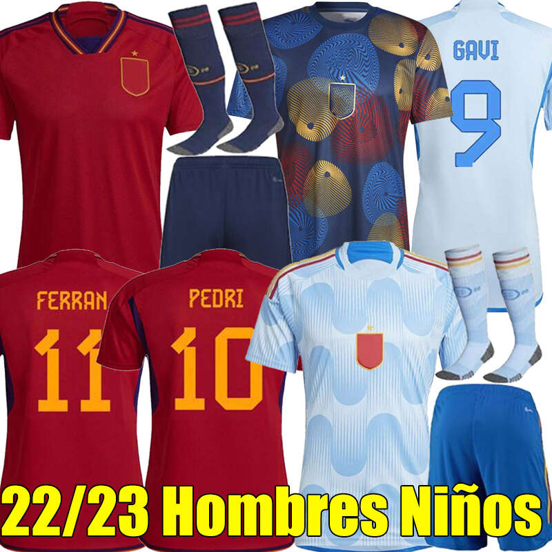 

2022 Spain Pedri Soccer Jerseys Ferran Torres Morata Gavi 2023 Qatar World Cup Football Shirt Ansu Fati Koke Azpilicueta Men Kids Kits, 22-23 home player