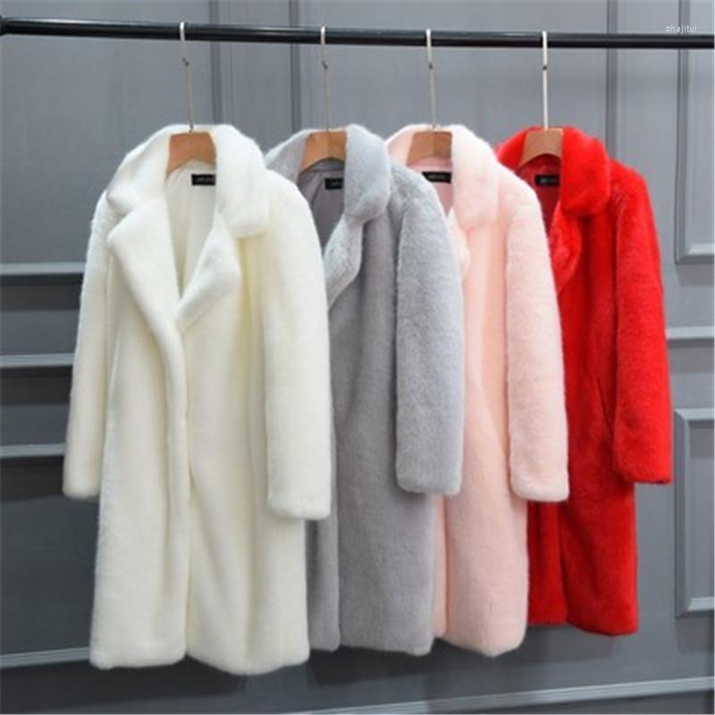 

Women's Fur Women's & Faux Lmitation Mink Plush Coat Female 2022 Winter Thick High End Rex Hair Coats Plus Size Warm Women, Pink