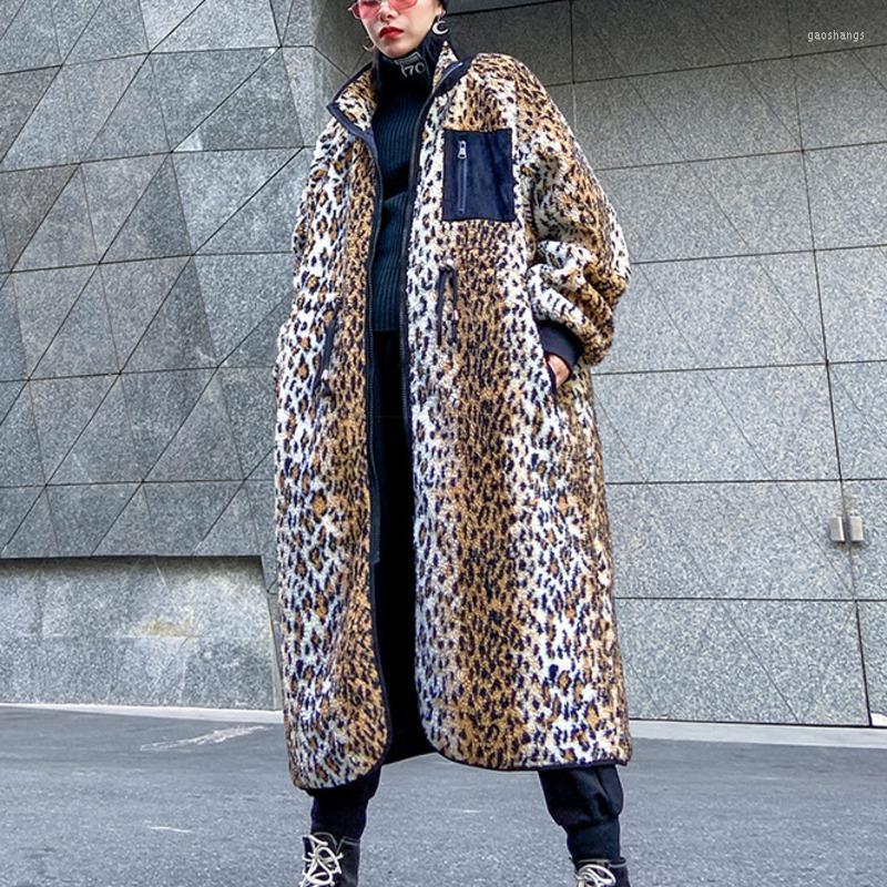 

Women's Trench Coats Autumn Winter 2022 Women Fashion Lambswool Windbreaker Streetwear Wide-waisted Quilted Thickening Splicing Coat FZ3479, Picture color
