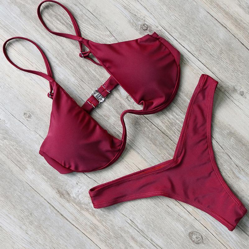 

Women' Swimwear Women' Design Solid Women Sexy Bikini Set Bandage Bathing Suit Brazilian 2022 Swimsuits C0485, Blue