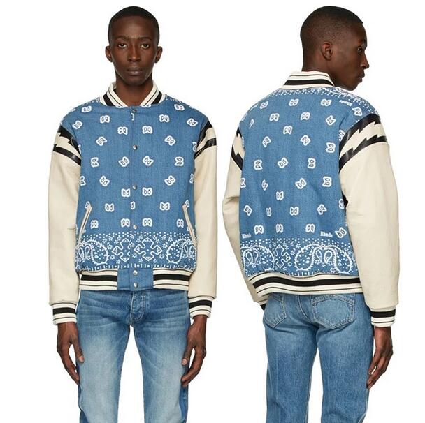 

Coats 2023 High Street Flower Raglan Baseball Jersey Denim Jacket For Men And Women