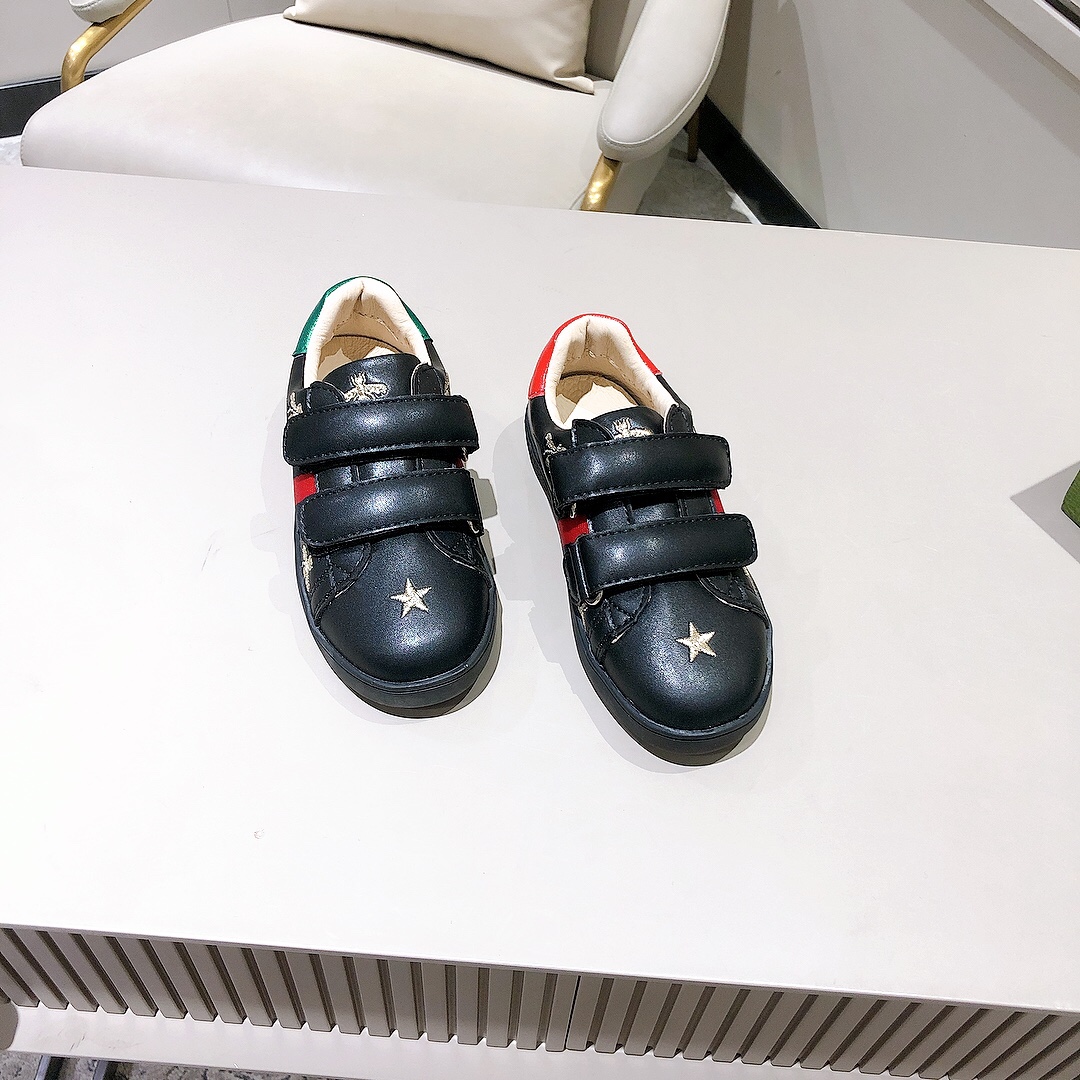 

Kids Sneakers Genuine Leather for Boys Girls Spring Autumn Round Toe non-slip Children Party Shoes with Box