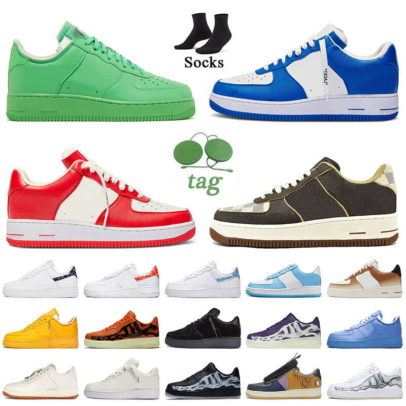 

Shoes Casual Platform Sneakers Scotts White Green Spark Team Royal Comet Red Printing Brown Travis Forces Paisley Af1 Women Men Designer Airforces 1, B16 lvofffwhite white