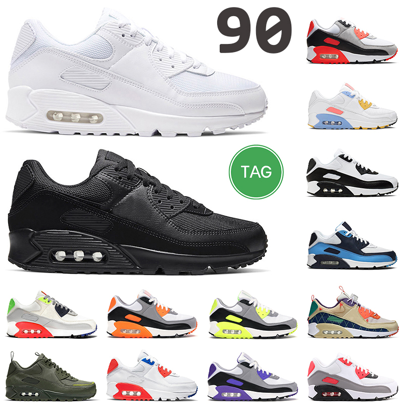 

Men Women 90 Running Shoes Triple White Black Laser Blue Infrared Desert Camo UNC Volt Outdoor Mens Trainer size 36-45 chaussures, # 1