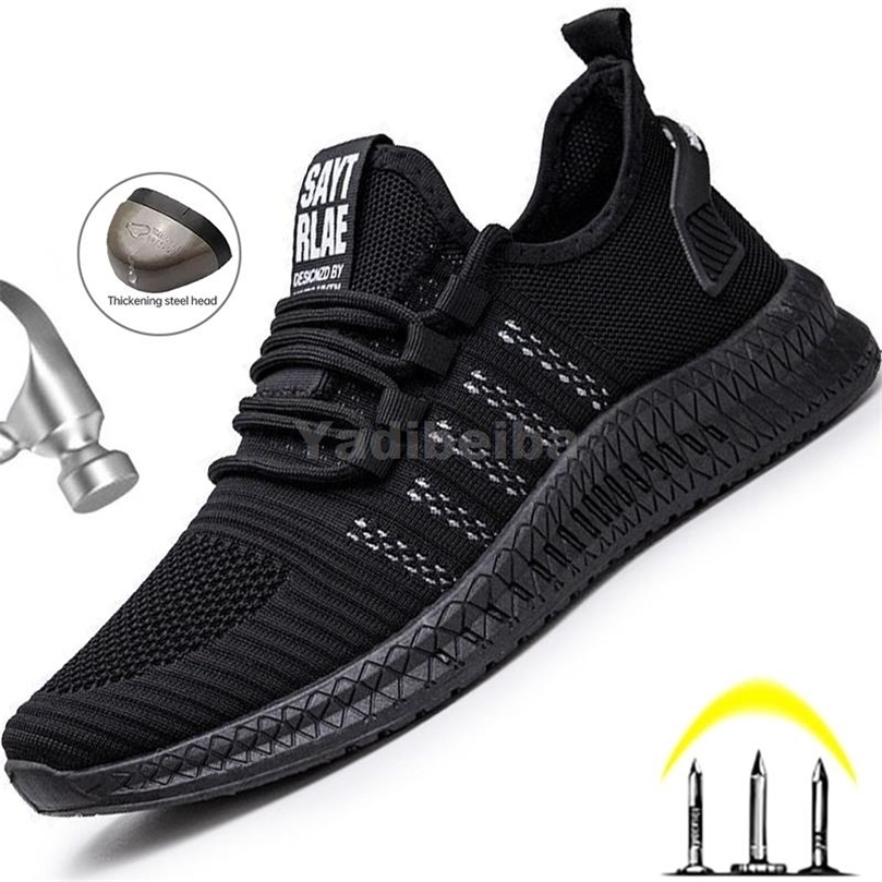

Boots Work Safety Shoes Men Women Work Sneakers Summer Breathable Construction Shoes Steel Toe Safety Boots AntiPuncture Work Boots 220930, Ld682-black