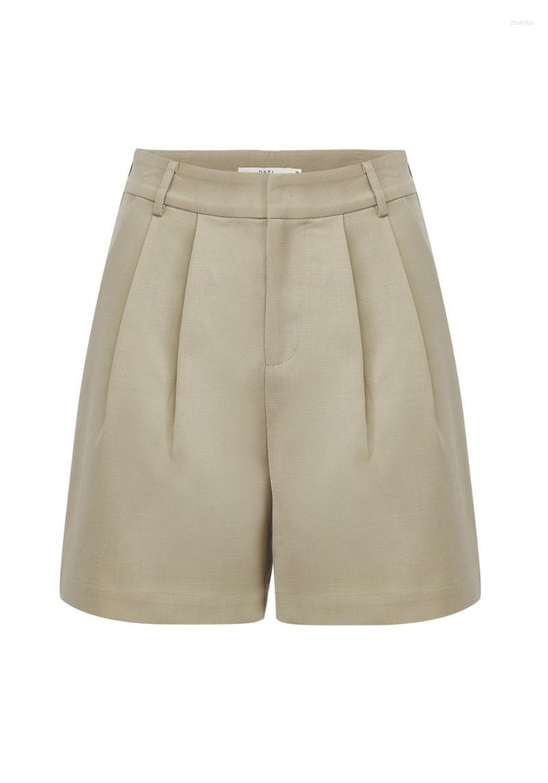 

Women's Shorts Women's Pure Color Casual Loose Ruched, Khaki