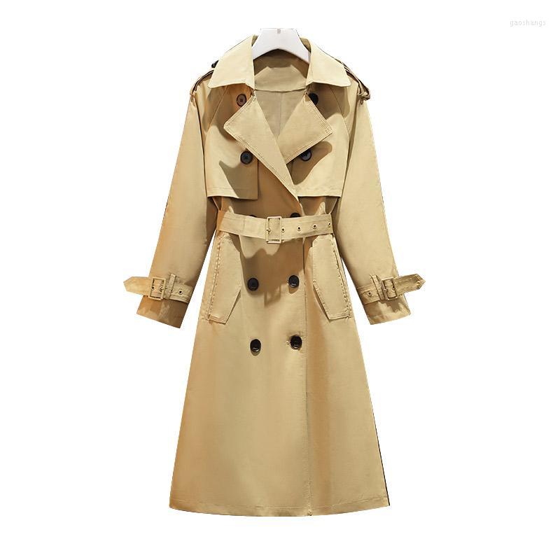 

Women's Trench Coats Plus Size Coat Women 2022 Autumn Winter Fashion Loose Double-Breasted Ladies Medium Long Woman Outerwear Women's, Green
