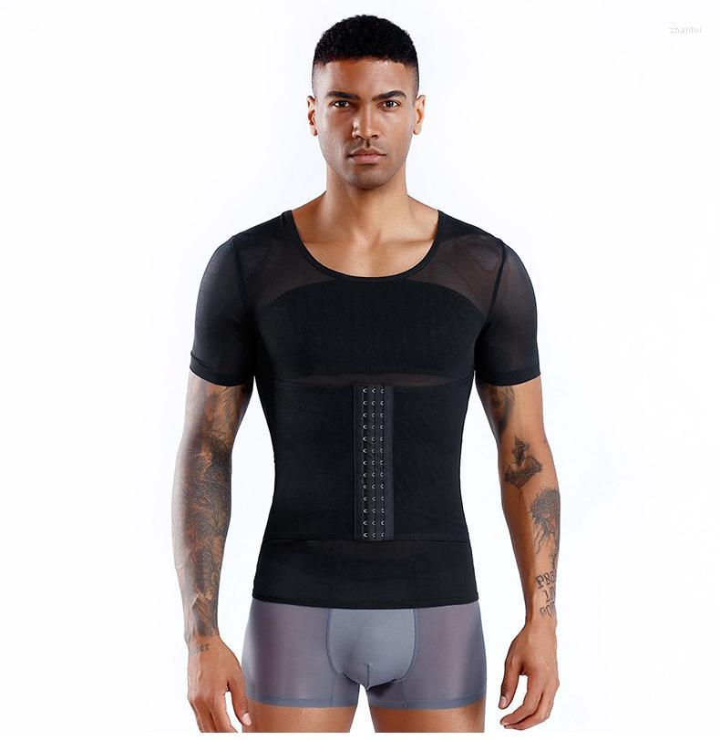 

Men's Body Shapers Men's Mens Shaper Slimming Shirt Shapewear Abdomen Belly Reduce Invisible Short-sleeved Waist Trainer Corsets