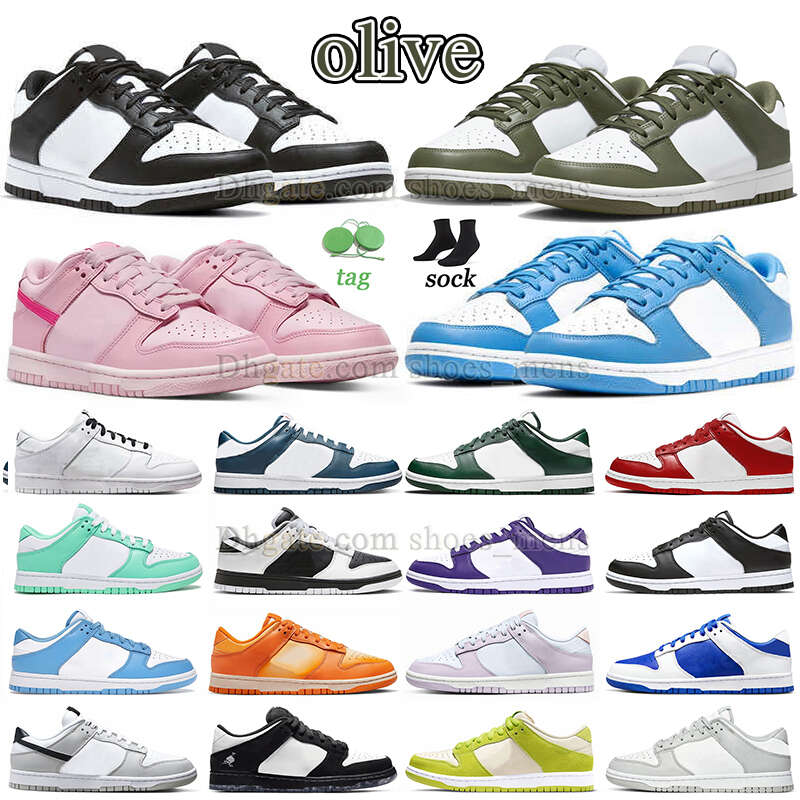 

Shoes Casual Low SB mens women designer reverse panda medium olive light curry cool grey dunky unc triple pink pig bear purple easter green sneakers, D18 36-47 valentines day