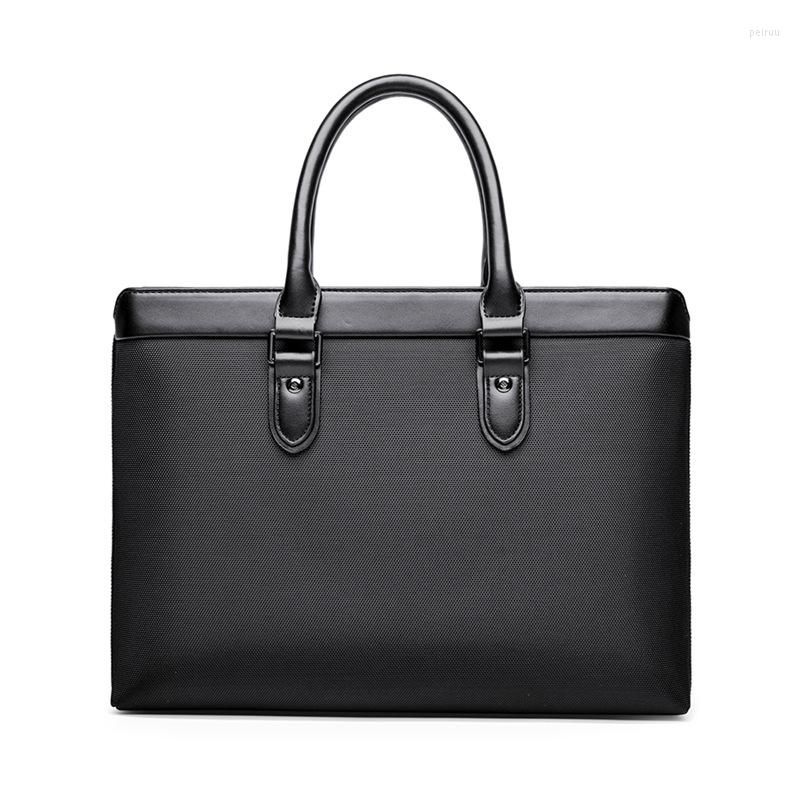 

Briefcases Men's Briefcase Business Handbag Document Bag Shoulder Bags Messenger Large Conference Waterproof Oxford Cloth Laptop, Black