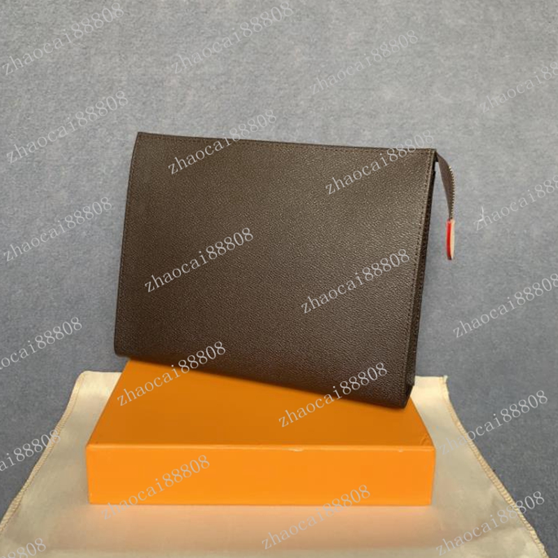 

Wallets Quality Luxurys Designer Waterproof Cosmetic Bag 26cm Makeup Clutch Women Men PU Leather Travel Toiletry Pouch Handbags, No bag