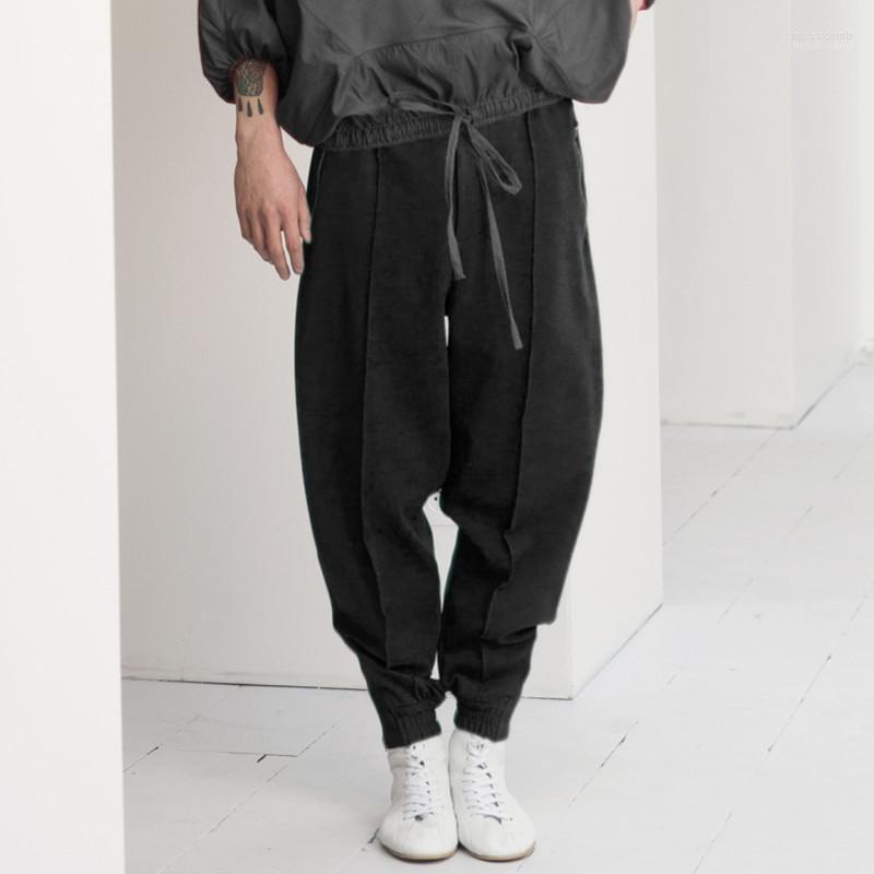 

Men' Pants Men' Casual Spring And Summer 2022 Loose Fashion Harlan Small Foot Thread Necking PantsMen, Black