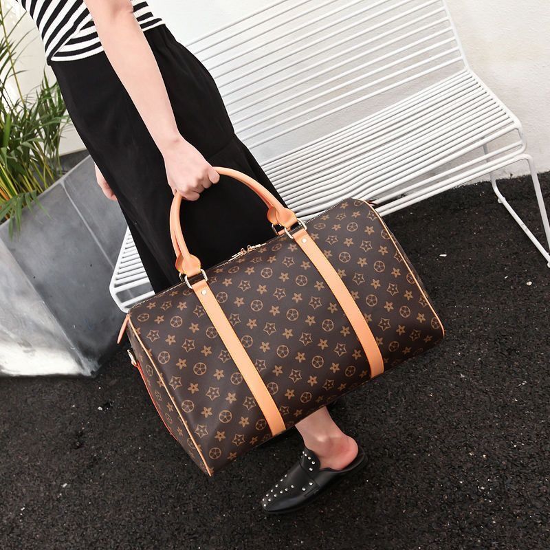 

Luxury fashion men women travel bag duffle bag brand designer luggage handbags large capacity sport bags 55CM With lock, Dust bag + lock