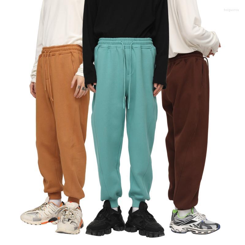 

Men' Pants Men' Casual Men Winter Fleece Elastic Waist Sweatpants Solid Warm Male Outdoor Sports Jogging Trousers Oversized Mens, Black