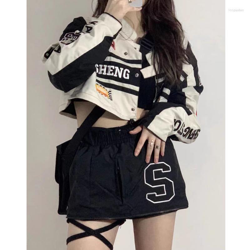

Women' Jackets Women' YICIYA Bomber Woman Varsity Jacket Vintage Race Car Long Sleeves Detachable Hem Coat 2022 Winter American, Blue