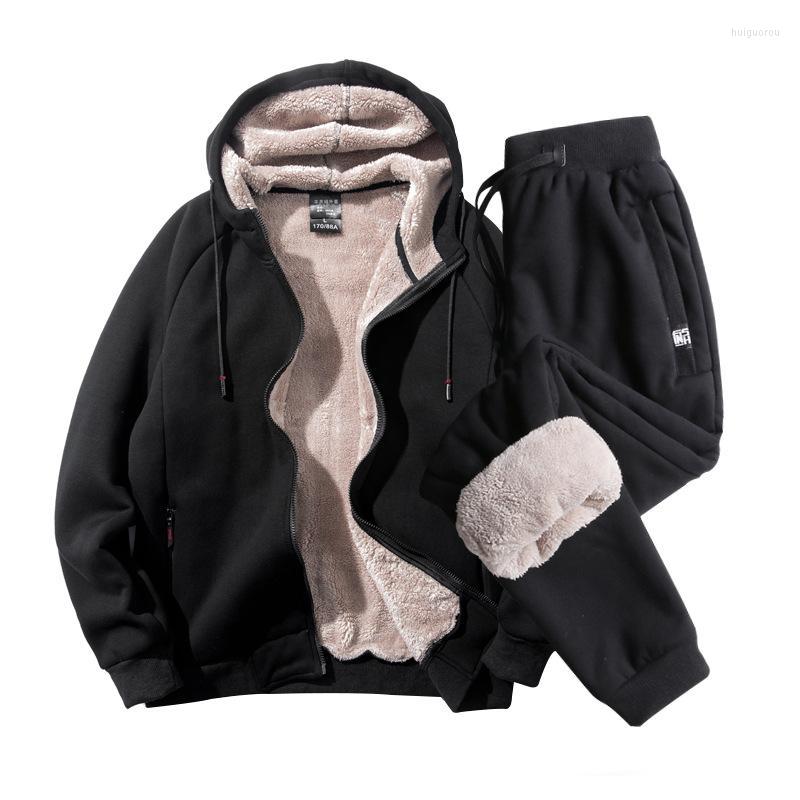 

Men's Tracksuits Men's 2 PCS Men Sets Winter Sweatsuit Casual Sports Sweat Suit Plus Size 8XL Hooded Tracksuit Male Thick Zipper, Beige