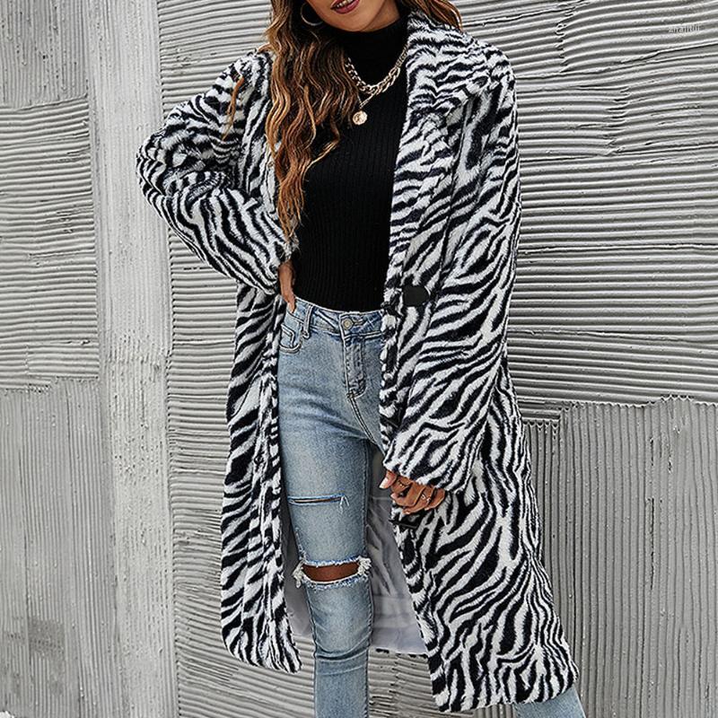 

Women's Wool Women's & Blends 2022 Winter Fashion Womens Overcoat Printing Single Breasted Lapel Long Sleeve Casual Warm Thicken Women, Black