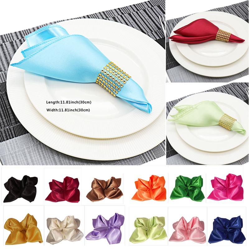 

Table Napkin 50PCS Satin Napkins Soft Dinner Napkins Square Table Fabric Napkins 1181x1181 for Restaurant Weddings Party Dinner Decoration 220930