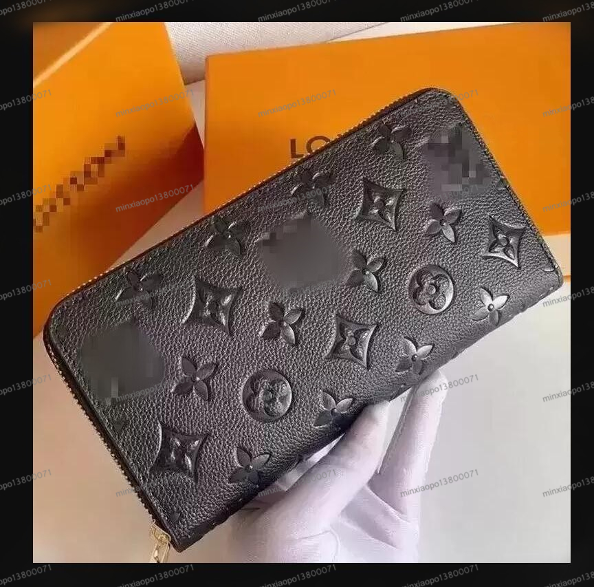 

Fashion Black empreinte long wallet women clutch ladies louiseitys 1 viutonitys pu leather single zipper wallets classical corn purse card holder, As pic