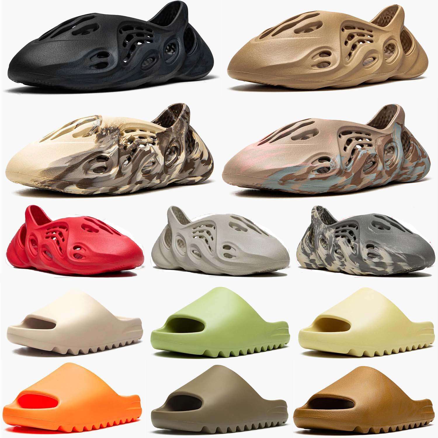 

Slides Slippers sandals Sneakers Shoes Bone White Resin Yeezys Desert Sand Rubber Summer Flat Men Women Designer Beach fashion Trainers, 17