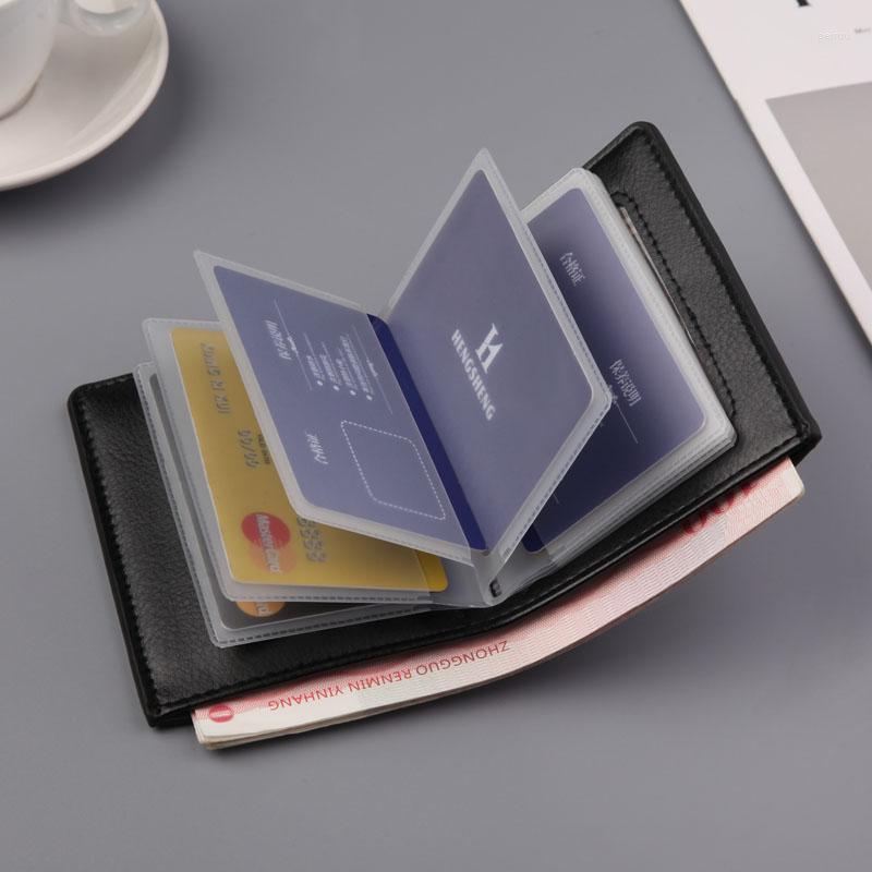 

Wallets 13 Card Slots Men Short With ID Window Holder Leather Purses, Black