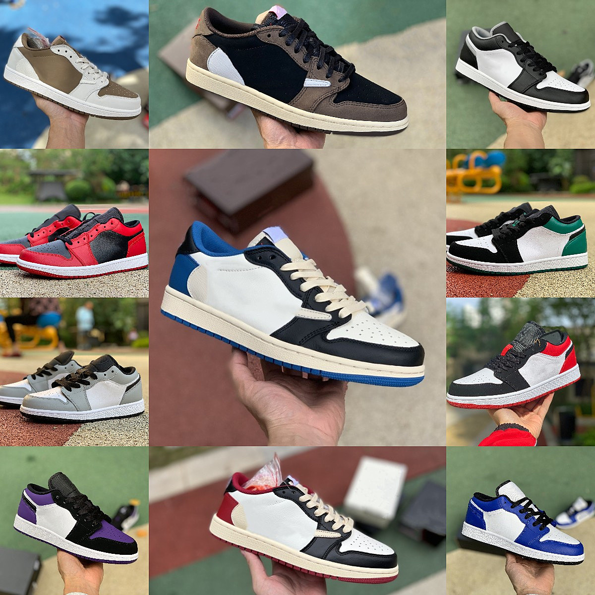

2023 Fragment X TS Jumpman Low Basketball Shoes 1 1S White Brown Red Gold Grey Toe UNC Court Purple Black Shadow Panda Emerald Crimson Tint Designer Sports Sneakers S36, Please contact us
