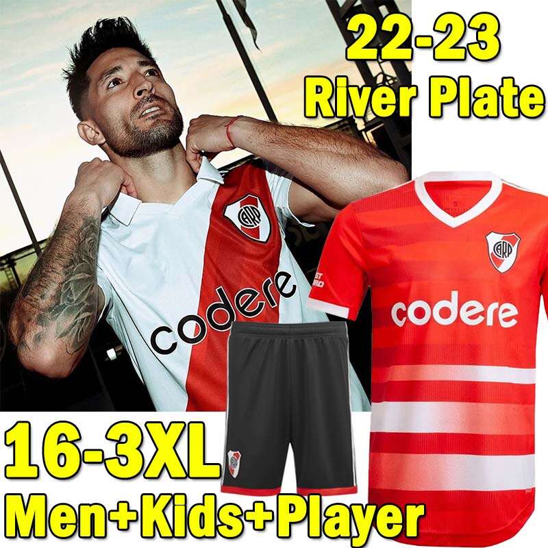 

S-XXXL 22 23 River plate soccer jerseys 2022 2023 DE LA CRUZ QUINTERO ALVAREZPRATTO FERNANDEZ Retro camisetas Men Kids football shirts bigs, 22-23 away