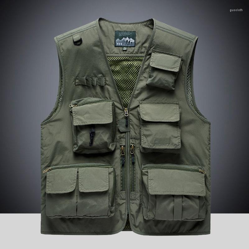 

Men's Vests 2022Waistcoat Vest Jacket Men Multi-Pocket Classic Male Sleeveless Coat Outdoor Pographer Fishing Jackets Travel Clothes, Black