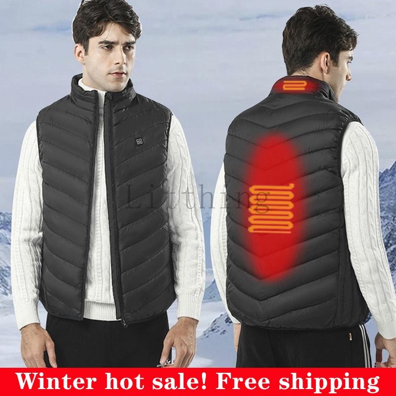 

Men' Vests Men USB Infrared Heating Vest Jacket Winter Flexible Electri Thermal Clothing Waistcoat Outdoor Fishing Hiking Dropship, Black
