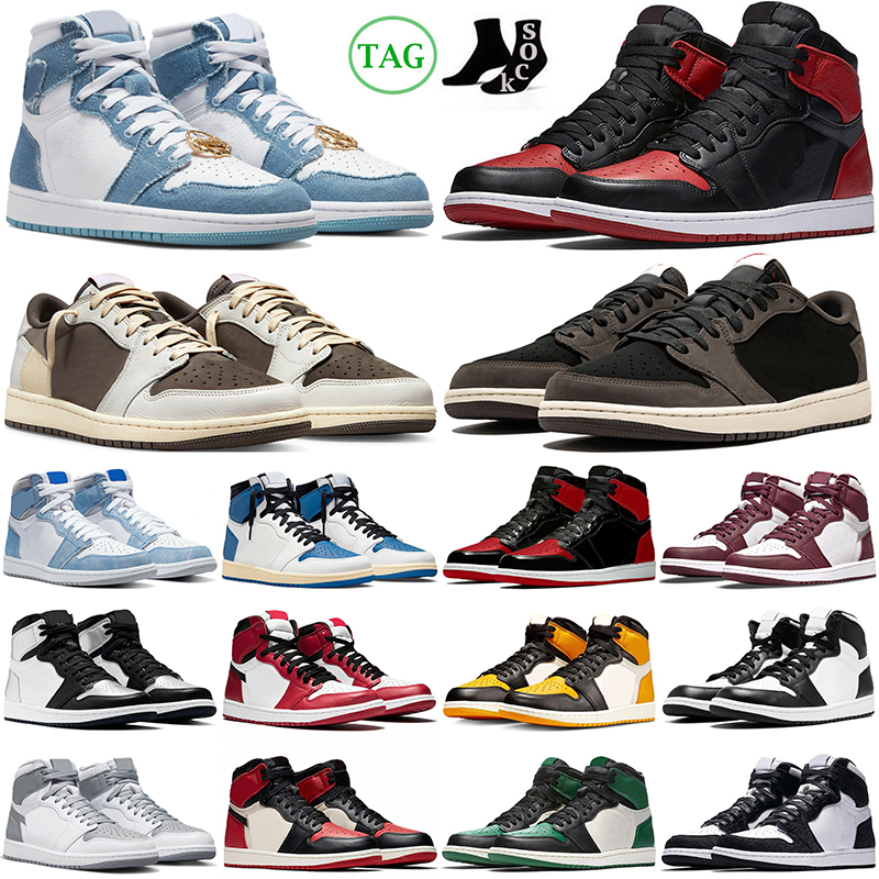 

Jumpman 1 1s lows Basketball Shoes OG Taxi Reverse Mocha Denim Black White Bred Patent Hyper Royal Sail Purple travis scotts Mens Trainers Outdoor Women Sneakers, Court purple 2.0